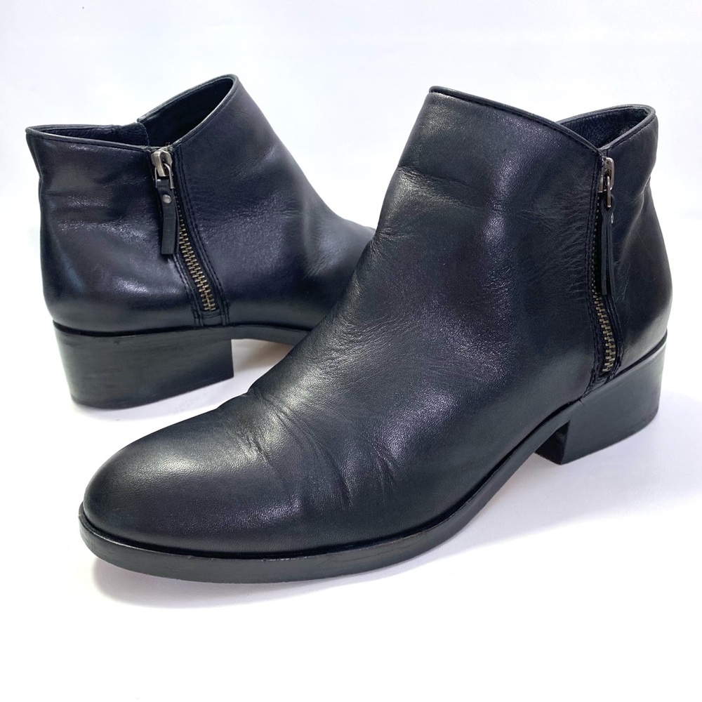 Cole Haan Grand OS Womens Ankle Boots 8.5 B Black Zip Up Block Heel